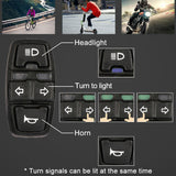 3 in 1 Bike Headlight Turn Signal Horn Switch 36V/48V Waterproof for E-Bike Electric Scooter Motorcycle