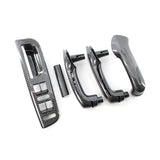 Car Carbon Grain Master Window Switch Control Panel Trim Bezel +3 Interior Door Grab Handle Set for VW Jetta Golf 4 1999-2004