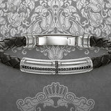 Bracelet Braided Leather Wrapped Hero Cross New Silver Men's And Women's Jewelry