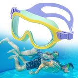 Swimming Lightweight Soft Adjustable Strap Wide Vision Swim Goggles for Beach Diving Long and Short Hair Children Pool