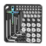 Multipurpose Camera Base with 15mm Rod Rail Clamp Tripod Mounting Baseplate for DSLR Rig Screws and Hex Keys Storage Plate