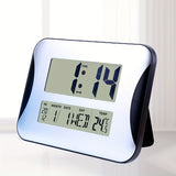 1pc LCD Large-character Clock, Large-screen Perpetual Calendar Desktop Wall Clockwith Button, Time Week Temperature Year Month Day Display Function Alarm Function (without Battery)