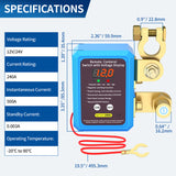DaierTek 240A Kill 12V Remote Battery Disconnect with Led Voltage Display Automatic Power Shut Off Switch for Auto