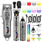 RESUXI LM-2029 Professional Clipper Set for Men Electric Oil Head Trimmer Shear Carving Pusher Razor Nose Hair Device