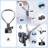TELESIN Silicone Neck Hold Mount for GoPro Hero 11 10 9 8 7 6 5 Insta360 DJI Osmo Action Smartphone Magnetic Action Accessories