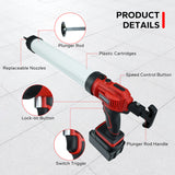 Cordless Caulking 20oz/600ml Electric Sausage Caulk Gun 4 Adjustable Speeds Anti-Drip for 18V Battery (No Battery)