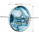 1pc Marble Pattern Storage Tray, Round Vanity Tray, Sink Soap Dispenser Storage Rack, Perfume Makeup Organizer, Key Jewelry Ring Storage Tray, Home Decor, Bathroom Accessories