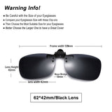 2PCS On Sunglasses Polarized Clip Up Clip-On Glasses Night Vision for Driving Fishing Cycling Walking