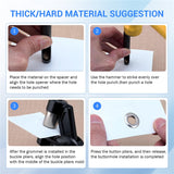 Handheld Grommet Hole Punch Tool Pliers - 5.5/8/10/12mm with Eyelets Kit for Poster, Leather, Fabrics, Tarp, Canvas, Tents, Awning