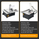 1600W Compact Tablesaw Portable 5000RPM Table Saw 40T Blade Dust Bag Adjustable Cut Depth and Angle 45° Bevel Cutting