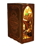 3D Wooden Puzzle Bookend Kit Bookshelf Decor, With Light Model Kits For Adults