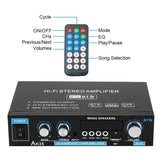 AK35 800W Home Car Amplifiers 2 Channel bluetooth 5.0 Surround Sound FM USB Remote Control Mini HIFI Digital Amplifier Stereo