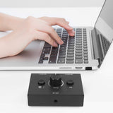 3.5mm 1 Output/1 Input 2 Output Splitter Switcher, Audio Switcher Box, One-Key Mute Button