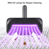 Compact Mattress 100W Handheld Cordless UV Bed Vacuum Cleaner - 8000Pa Strong Suction, 2 Speeds Adjustable for Clean