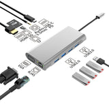 c hub 11 in 1 Port HD-MI-Compatible VGA Docking USB 3.0 High Speed Type C Splitter For Laptop