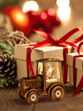 Christmas Steam Car Decoration Glowing Water Filled Small Wind Light Desktop Ornament Replaceable Battery Music Box
