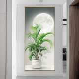 Living room entrance green plant waterproof wall stickers decorative paintings