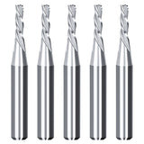 5PCS 1/8 Cutting Diamter Spiral Upcut Bit with 1/4 Carbide CNC Wood Router Bits Set for Plunge Slot Cutter