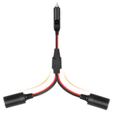1 to 2 Car Power Charger 12V 24V Plug 2-Way Splitter Y Adapter 30cm Cigarette Lighter Extension Cord