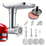 Metal Food Grinder Attachments For KitchenAid Stand Mixers,Meat Grinder, Sausage Stuffer, Burger Press Non-Stick Hamburger