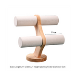 2-Layer Solid Wood Stand Bracelet Watch Organizer Storage Rack Jewelry Packing Display Props Bracket, 1