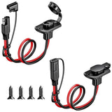Rectangular 2 PCS 12AWG 30CM To Extension Cord Harness SAE Socket Sidewall Port Solar Panel Flush Connector