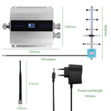 LCD GSM900MHz Double-end Mobile Booster Cell Phone Repeater Signal Amplifier Set with Yagi Antenna