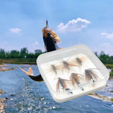 6Pcs Realistic Fly Fishing Lures Accessories Support Portable with Hook for Freshwater Gifts Anglers Beginners Saltwater