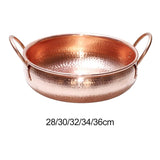 Hammered Copper Serving Bowl/Hot Pan - No Lid, Decorative Cooking Pot