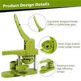 Heart Shaped Button Maker with 100-Set Making Parts Kit - DIY Rotating/Sliding Type Press Machine Badge Pins Set