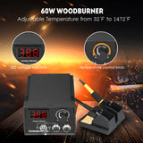 60W 220V 55-Piece Woodburner Pyrography Wood Leather Burning Electric Soldering Iron Plastic Welding Tool Kit