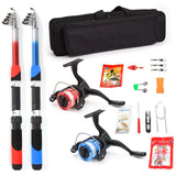 Sets Rod Reel Combo Full Kit with 2PCS 2.1m Telescc Rods Spinning Reels Ultralight Fishing Accessory