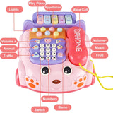Baby Toys Musical Phone Car Phone, Educational Early Education Baby Simulation Seat Machine Toys