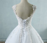 High Waist Wedding Dress With Deep V-neck