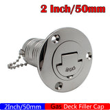 38mm 50mm Cap Stainless Steel 316 Deck Filler GAS DIESEL FUEL WASTE WATER Mirror Polish Marine Boat RV Hardware