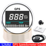 Digital Mini 52mm Speedometer Gauge + GPS Antenna Speed Sensor Motorcycle Boat Odometer Meter ATV UTV Marine 12V/24V