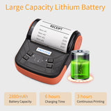 Portable 80mm Wireless BT Thermal Receipt Mobile Bill Printer ESC/POS Print Command for Retail Store
