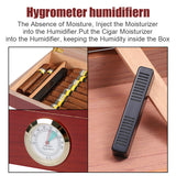 Cigar Humidor Case Smoking Accessories Cedar Wood Cigar Travel Humidor Box Transparent Skylight With Hygrometer Humidifier