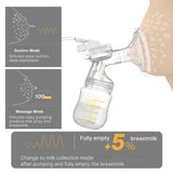 doopser Double Electric for Breastfeeding Hands Free Breast Pump 3 Modes 9 Suction Levels Low Noise Anti-Backw