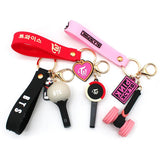 Black and pink support bar keychain