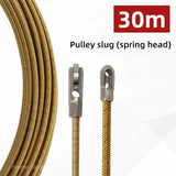 25/30m Universal Wire Threading Spring High Elasticity Rope Pulg Device With Pulley Electricians Cable Running Puller