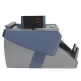 8810C rechargeable banknote counter with rotating display screen for checking multiple currencies, detecting US dollars and euros
