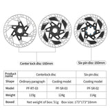 Disc Middle Lock-160mm/Six nail-160mm Hydraulic Brake Rotors Heat Dissipation Road Mountain Bike Rotor Bicycle Parts