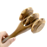 Sandalwood three-wheeled hand back, leg, abdomen, fiess camphor wood massager, wooden roller massage