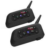 Retail 2Pcs V6 Bluetooth Walkie Talkie Helmet Headset Riders Communicator Interphone