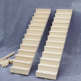 Dollhouse Miniatures,1/12 Wooden Stair Stringer Step Staircase With Handrail Doll House Decor Model
