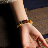 Natural Agate Tibetan Bone Couple Bracelet