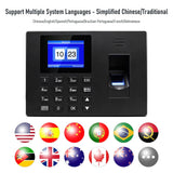 BISOFICE Attendance hine Fingerprint/Password/ID with 2.4'' Display Screen Time Clock Support Employee Checking-in Recorder