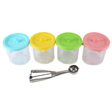 4Pack For NINJA Ice Cream Pint Cups NC299AMZ NC300S Series Ice Cream Maker Replacement Parts Storage Jars With Airtight Lids A