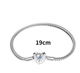 Simple Heart-shaped Moonstone Bracelet With Heart